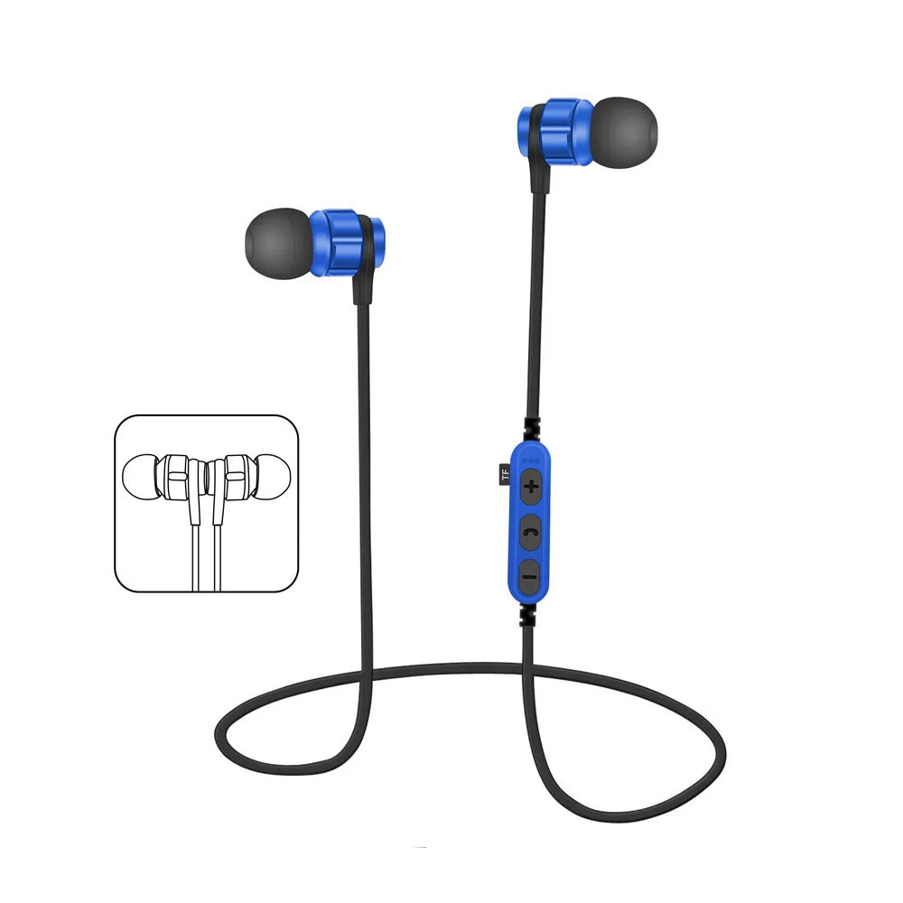 LWHWZT T8 Bluetooth Earphones Sport ear hook Music Headphones Magnet TF Card Slot Wireless Headset oortelefoon for meizu 15 live