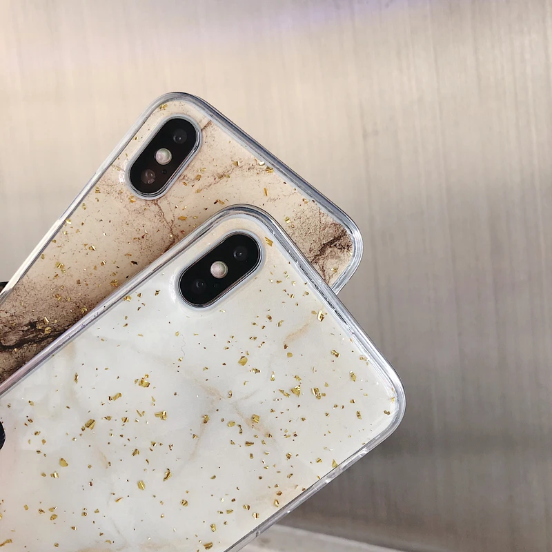 Роскошные золотые Фольга Bling Мрамор чехол для iPhone X XS Max XR Мягкий ТПУ чехол для iPhone 7 8 6 6s плюс Чехол на мобильный телефон чехол Funda