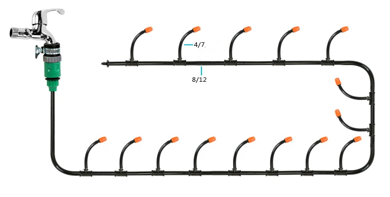 Muciakie 20 м 15 м 10 м Сад Микро на случай запотевания стекол можно использовать для полива и орошения Системы 8/11 мм главный шланг тройник разъем аэрозольный распылитель охлаждения Системы