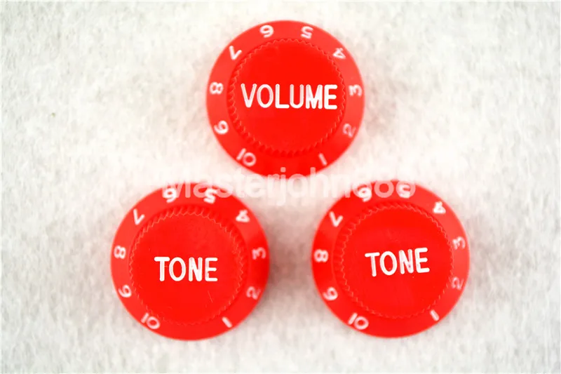 

1 Set of Electric Guitar Control Knobs 1 Volume&2 Tone Knobs For ST SQ Electric Guitar Red
