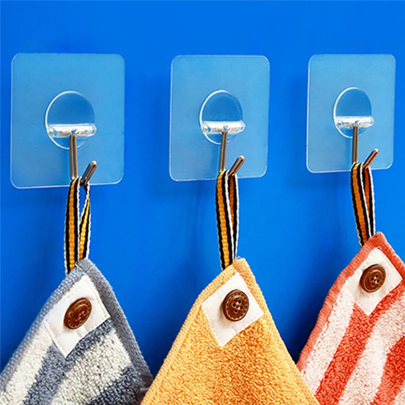 8pcs Multi-Purpose Hooks Strong Transparent Suction Cup Sucker Wall Hooks Hanger For Kitchen Bathroom #4m27 (5)