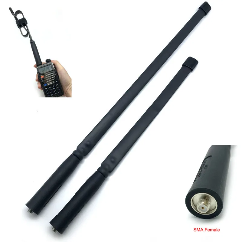 1PCS 33cm 48cm CS Tactical SMA Female Dual Band VHF UHF 144 430Mhz Foldable Antenna For