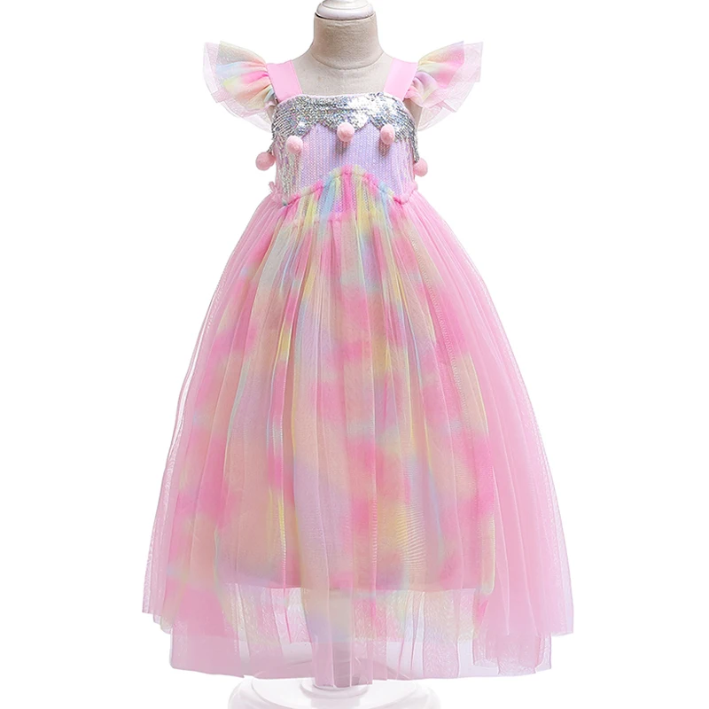 

2019 Vestido Colorful Birthday Dress Kids Dresses For Girls Children Sequin Princess Dress Girl Party Wedding Dress Dropshipping