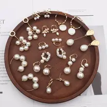 MENGJIQIAO, новинка, трендовые, много стилей, бисерные, имитация жемчуга, висячие серьги для женщин, милый бант, круг, Pendientes Mujer Moda