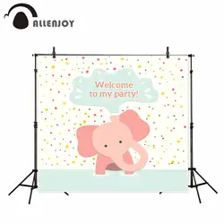 Фон для фотографий allenjoy пятна розовый слон милый мультфильм день рождения фон новорожденных Оригинальный дизайн для фотостудии