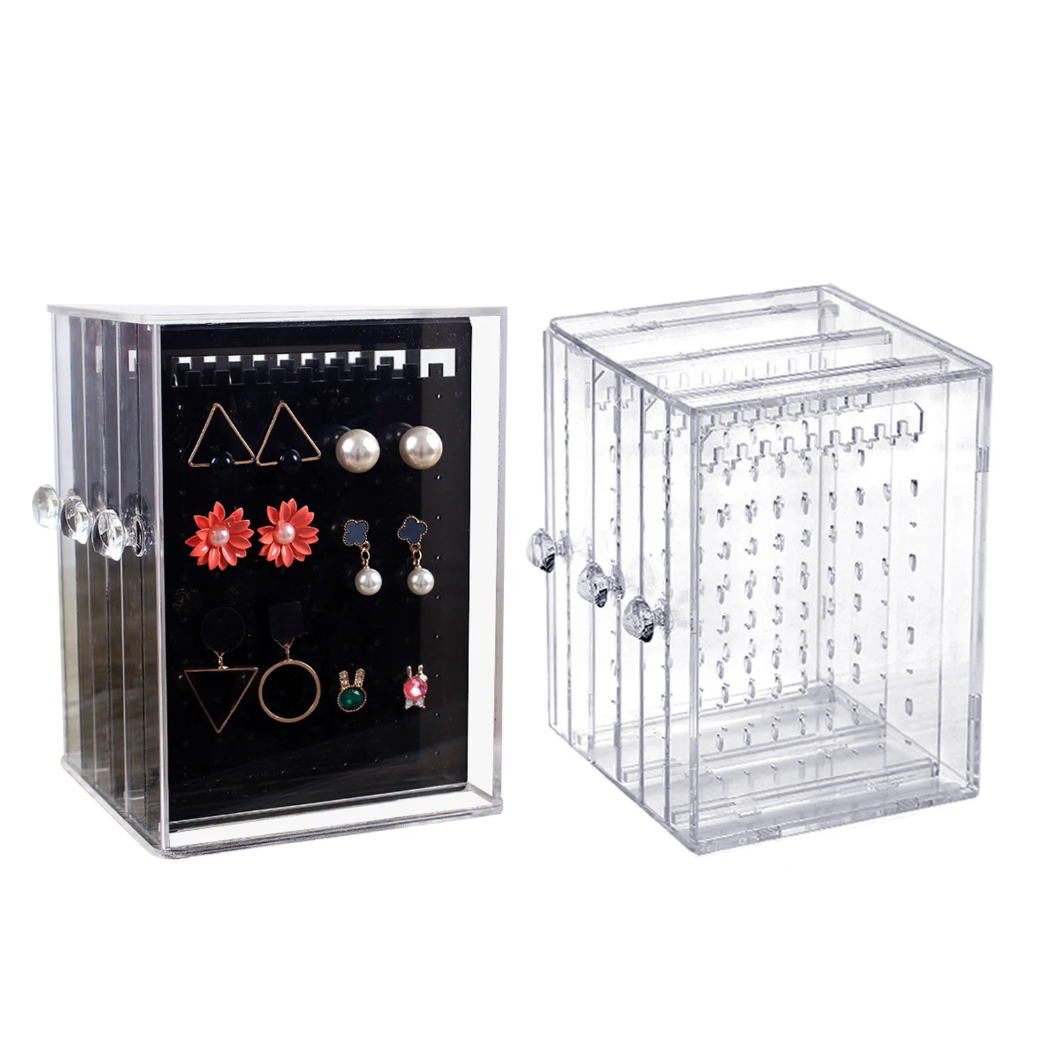 

Behogar Necklace Earrings Display Stand Hanger Holder Jewelry Storage Case Box Organizer with 3 Layers for Girls Women