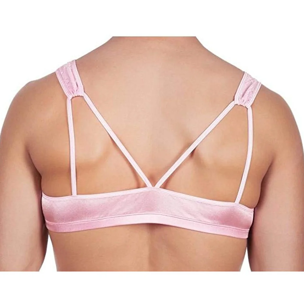 iiniim Mens Sissy Lingerie Underwear Smooth Soft Satin Floral Lace Wide Shoulder Straps Wire-free Bralette Sissy Gay Bra Top iiniim Mens Sissy Lingerie Underwear Smooth Soft Satin Floral Lace Wide Shoulder Straps Wire-free Bralette Sissy Gay Bra Top