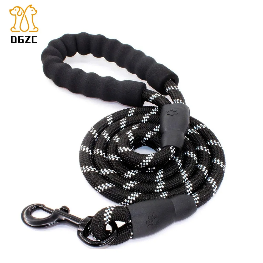 

5FT Reflective Dog Leash with Comfortable Padded Handle Reflective Leash for Night Safety Thick Durable Nylon Rope for Large Dog