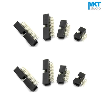 

100Pcs 50P Right Angle Pins 2.54mm Pitch DC3 Male IDC Connector Socket ISP JTAG Header Shrouded With Notch Key 2x25P