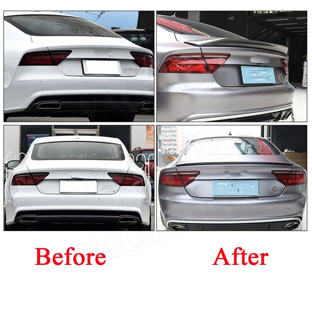 Задний спойлер из углеродного волокна наклейка на багажник для Audi A7 S7 RS7 2013 2017