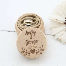 Персонализированная Коробка для обручальных колец, коробка для несущих колец на заказ, коробка для обручальных колец, деревянная деревенская, бохо шикарная коробка с именем