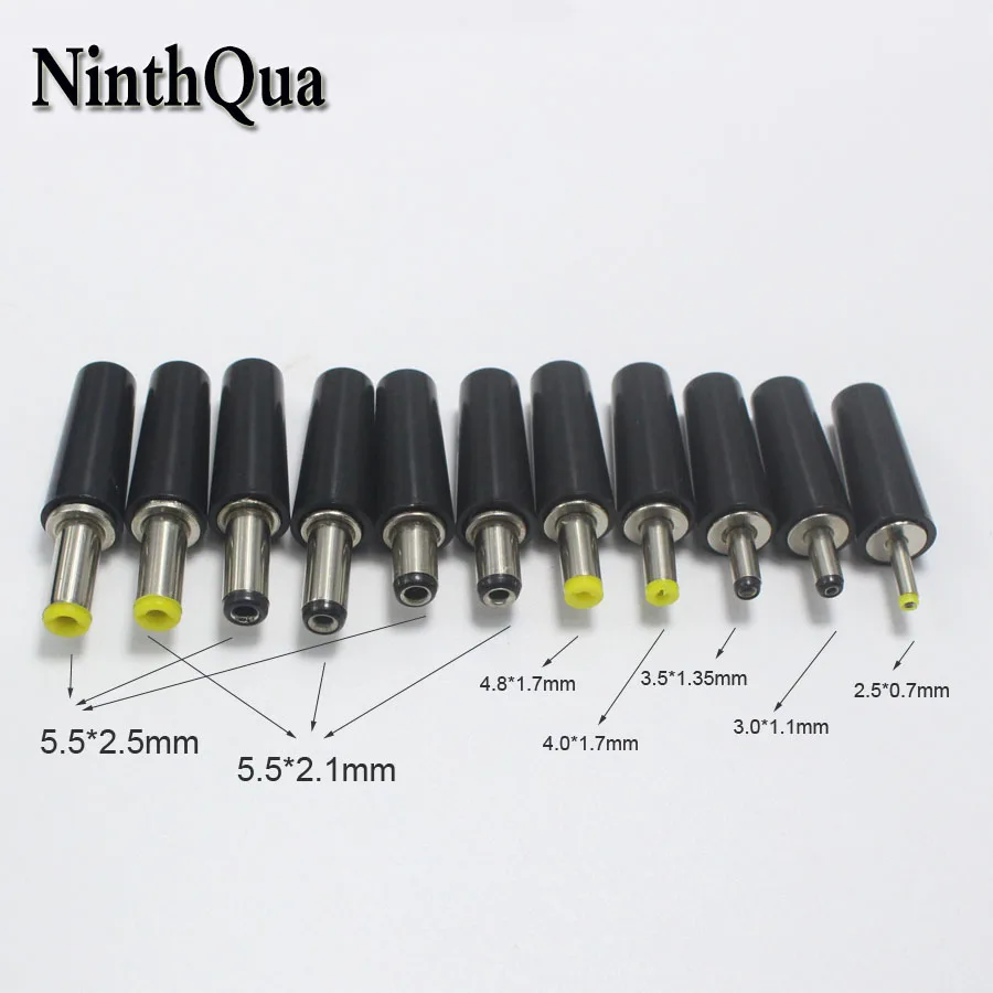 10 Pcs Masculino Feminino dc Power Plug Conector Abs 6.5 4.4 5.0 3.0 5.5 2.5 5.5 2.1 4.8 1.7 4.0 1.7 3.5 1.35 3.5 1.1 2.5 0.7 Milímetros