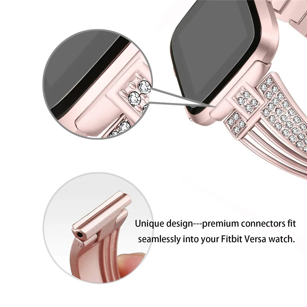Новый ремешок для часов fitbit versa 2 смарт браслета из нержавеющей стали сменный
