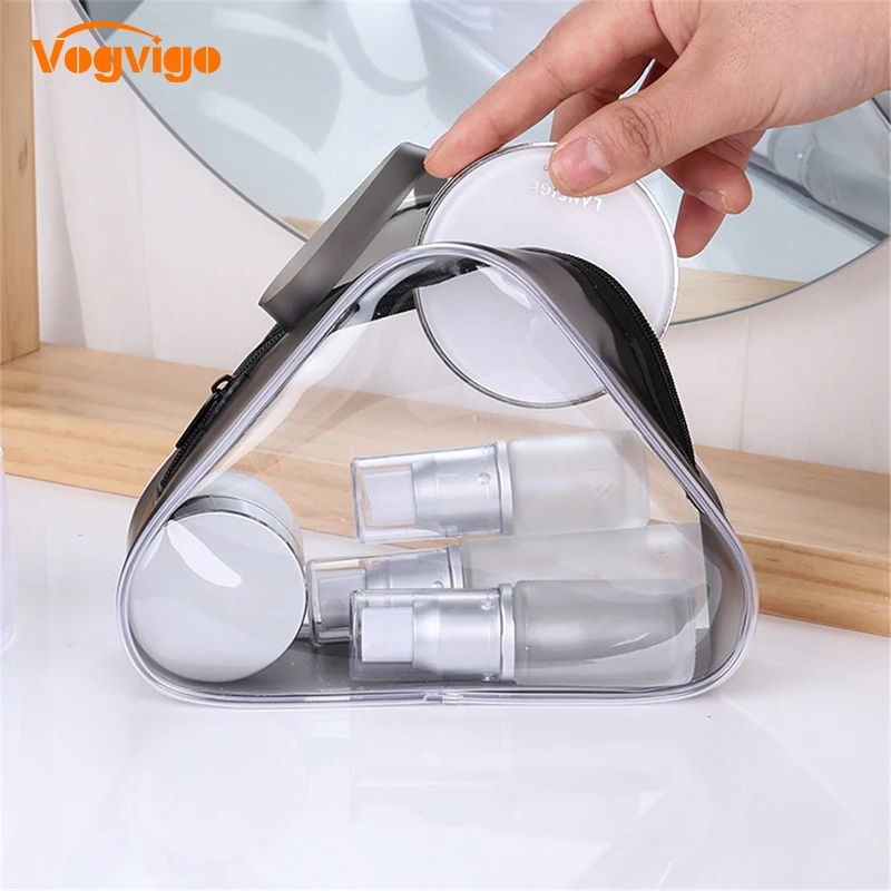 Vogvigo Transparent Cosmetic Storage Bag Waterproof Triangel Organizer Makeup Bags Women Travel Toiletry Case Accessories
