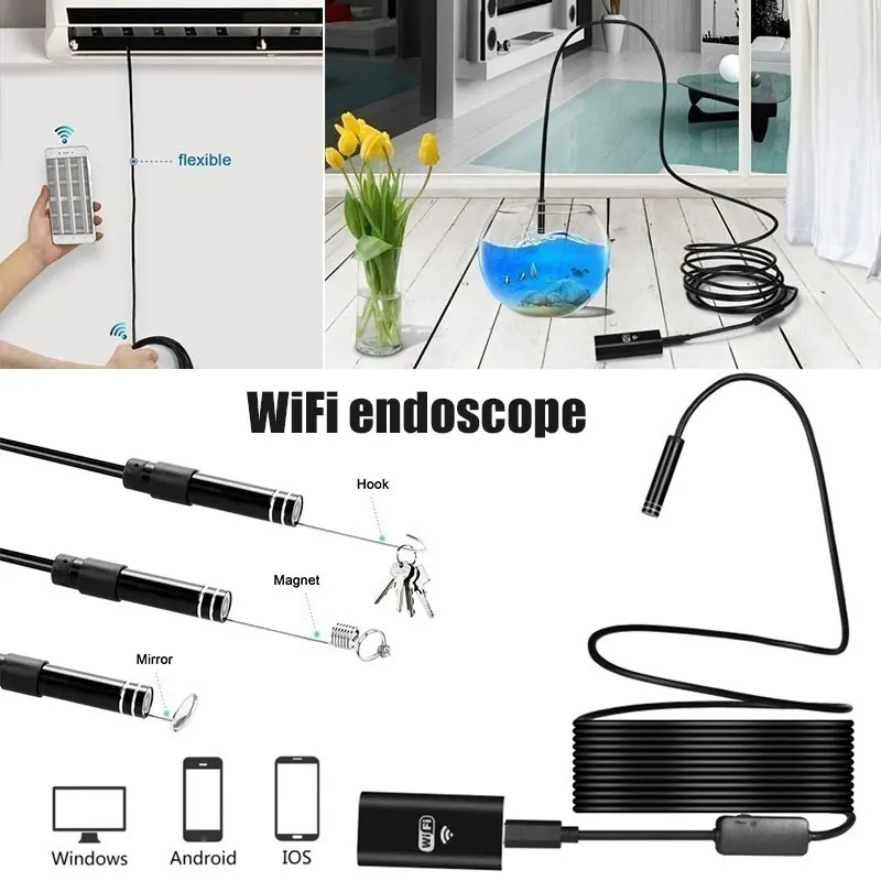 

6LED Ear Spoon Borescope Endoscope Practical Durable Inspection Real-Time Video Portable for Camera IP67 Mobile Phones Photos