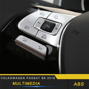 

For Volkswagen Passat B8 2018 Car Styling Steering Wheel Multimedia Knob Button Switch Frame Cover Sticker Interior Accessories