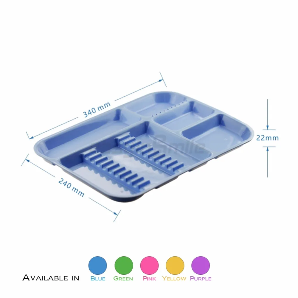 

1PC Dental Instrument Set-up Tray Divided EASYINSMILE Autoclave Sterilized Size B 34*24 CM
