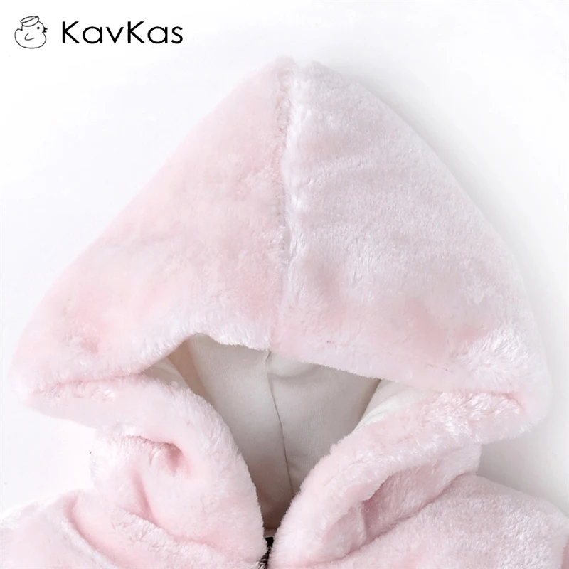 Kavkas/Детские комбинезоны с капюшоном Меховая зимняя теплая одежда принцессы