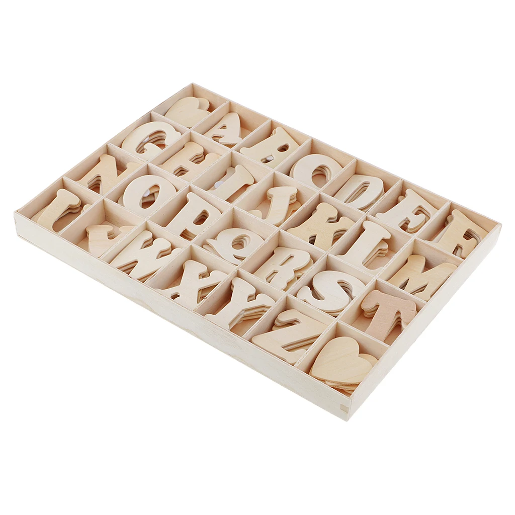 112pcs Colorful Adhesive Wooden Alphabet Letters with Tray Kids Educational Toys Early Learning Toys Games
