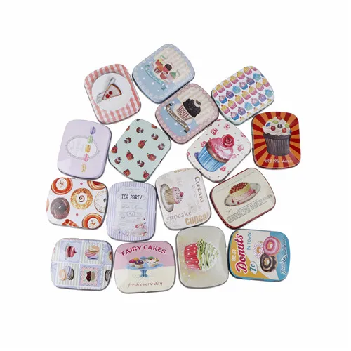 

1PCS Portable Square Mini Iron Pill Box Storage Box Wedding Seal Jewelry Pill Cases Tin Box Cable Organizer Container Random