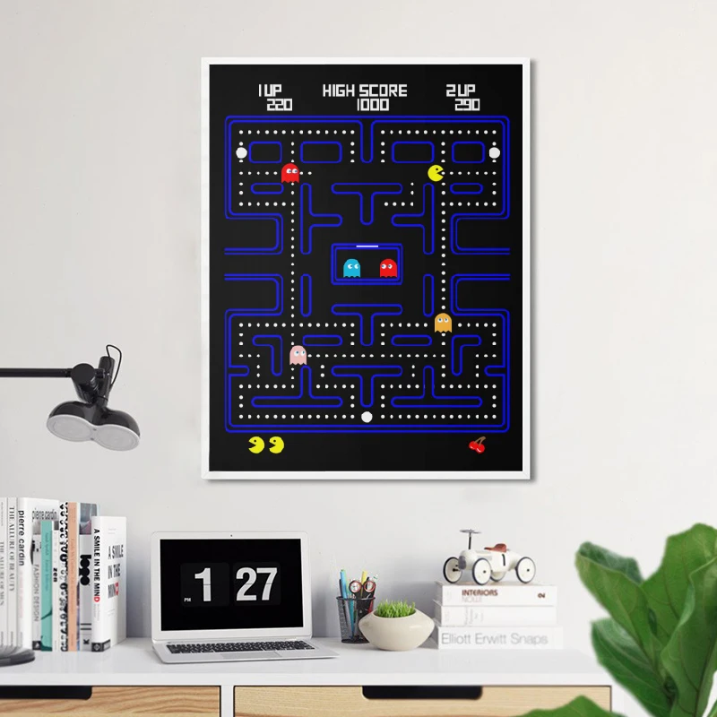 Pac Man Canvas Art Poster Home Decor