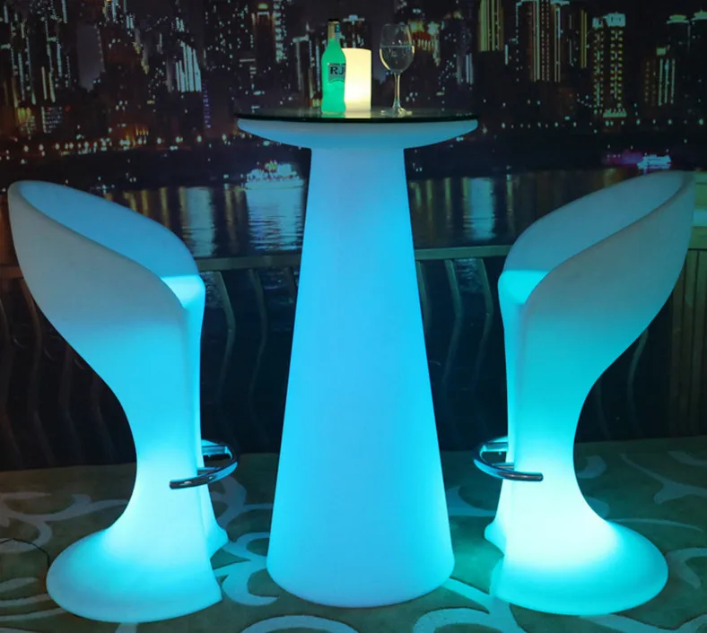 H47 inches waterproof Wireless eat standing light led,up colorful light cocktail bar table with remote controller and adapter