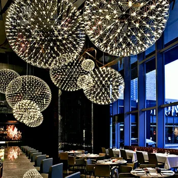 

L24-Modern Rainmond Firework Pendant Lights Bar Light LED Stainless Steel Ball Pendant Lamp for Bar/Restaurant Lamparas Lustre