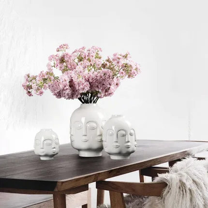 Кракелюрная глазурь абстрактные декоративные голова лицо керамическая ваза