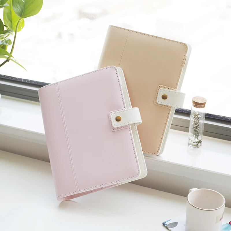 A5 Loose Leaf Diary Pink Beige DIY Diary Journal Book Gift 1 Piece 2018 ...