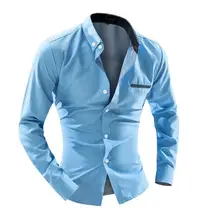 Long Sleeve Man Business Shirt Formal Solid Fitness Turn-down Collar Shirt Casual Polka Dots Patchwork Men Fashion Clothing