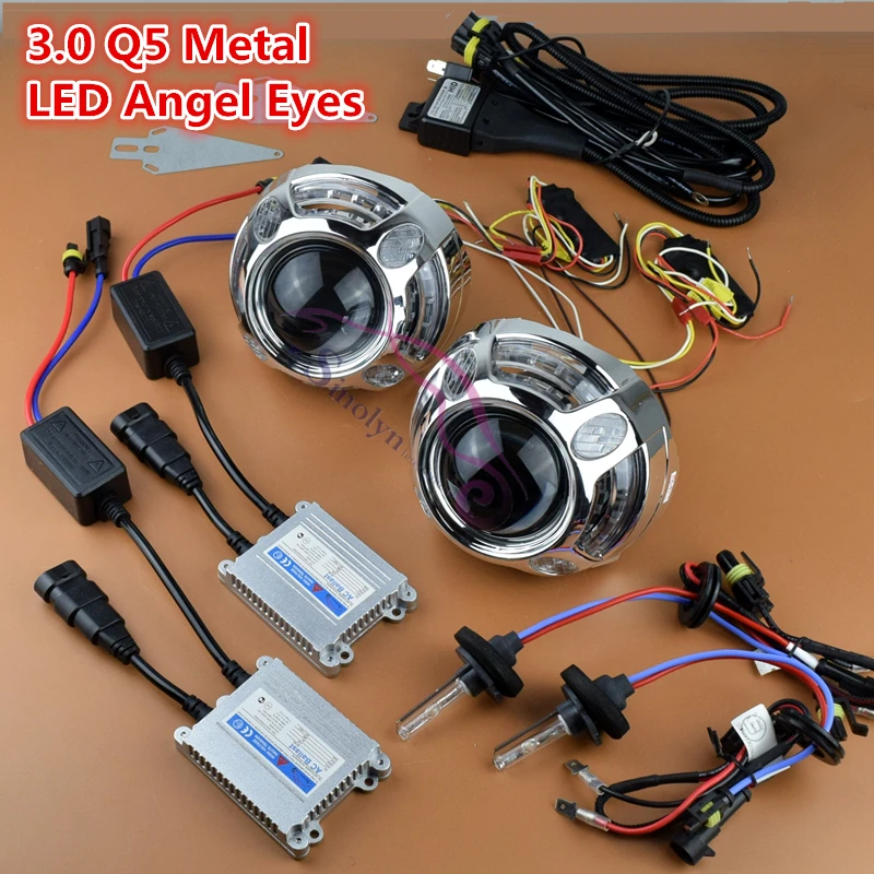 Premium Metal HID 3.0 inch Bi xenon Lens Projector Headlight LED DRL