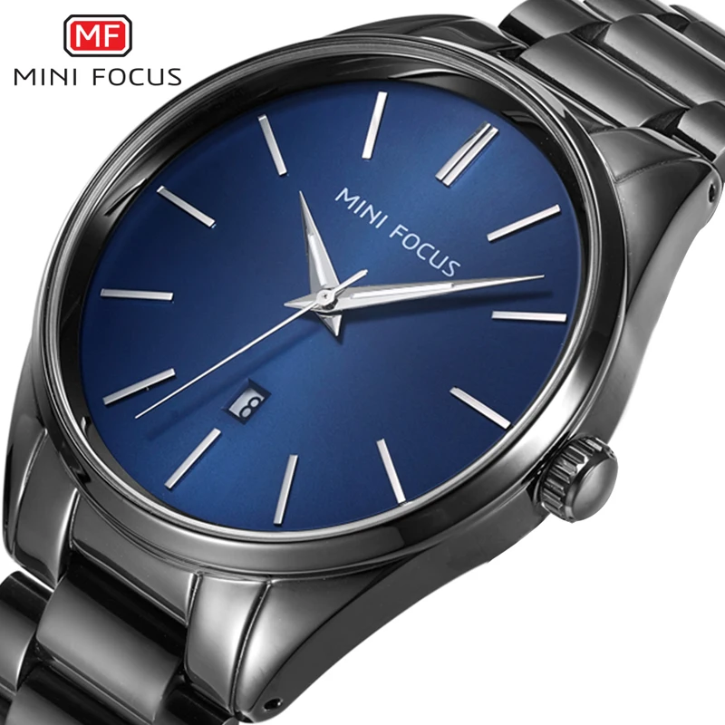 MINIFOCUS Luxury Brand Men Watches Stainless Steel Men's Wristwatch Quartz Watch Men Waterproof Fashion Relogio Masculino Black MINIFOCUS Luxury Brand Men Watches Stainless Steel Men's Wristwatch Quartz Watch Men Waterproof Fashion Relogio Masculino Black