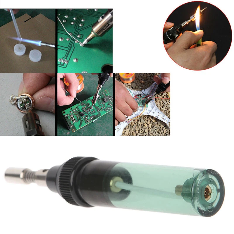 

Plastic+Metal MT-100 Gas Soldering Iron Electric Blow Torch Wireless Portable Butane Tools With Stand Sponge