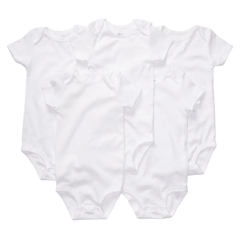 Baby Clothes Plain White Short Sleeve Cotton Rompers Summer Clothing For Newborns Infantil Overall Baby Clothes Plain White Short Sleeve Cotton Rompers Summer Clothing For Newborns Infantil Overall