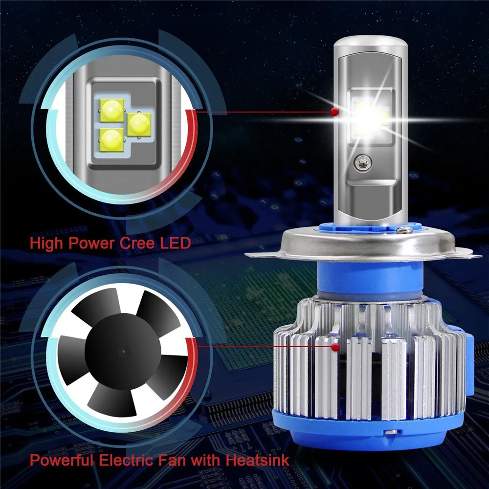 Turbo LED H4 H7 High Low Beam 35W 8000LM Headlight H1 H11 9005 HB3 9006 HB4 H13