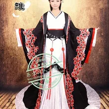 Дизайн Театральный Костюм Черный Элегантный Костюм Театральный красавицы императора ханфу костюм знаменитая императрица Lvzhi