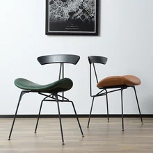 Nordic INS Industrial Wind Iron Restaurant Applicable To Dining Chair Office Meeting Retro Chair Leisure Home Home Study Bedroom