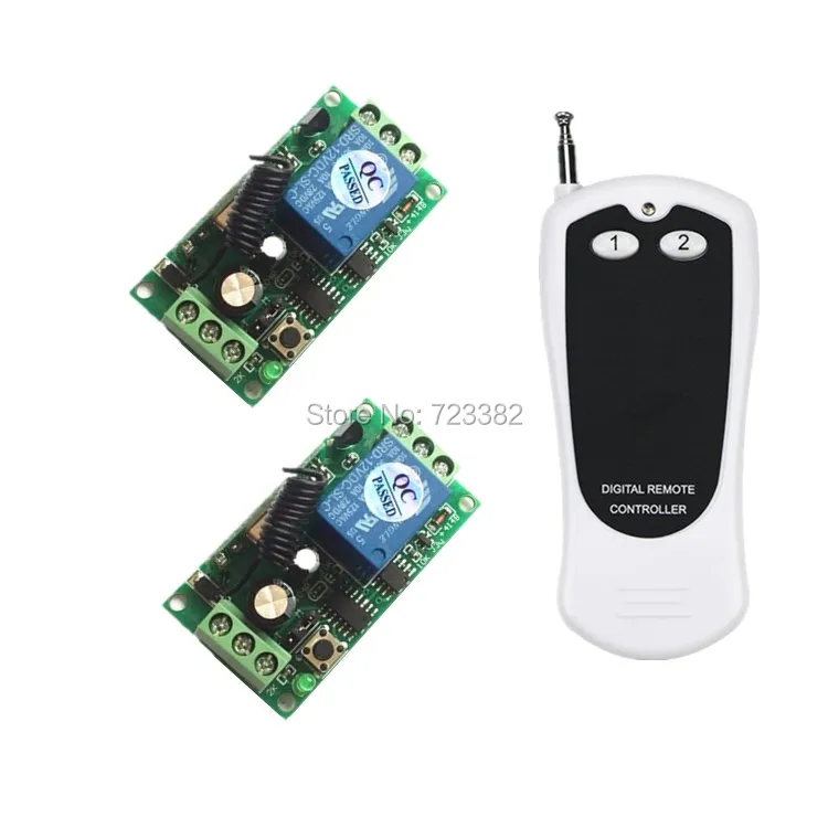 

Wholesales RF Switch DC9V/12V/24V 315/433MHZ Wireless Remote Control Switch Receiver Transmitter Learning Light Lamp