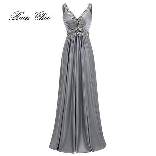 Женское сексуальное ТРАПЕЦИЕВИДНОЕ Элегантное свадебное вечернее платье без рукавов, длинное вечернее платье - Цвет: gray