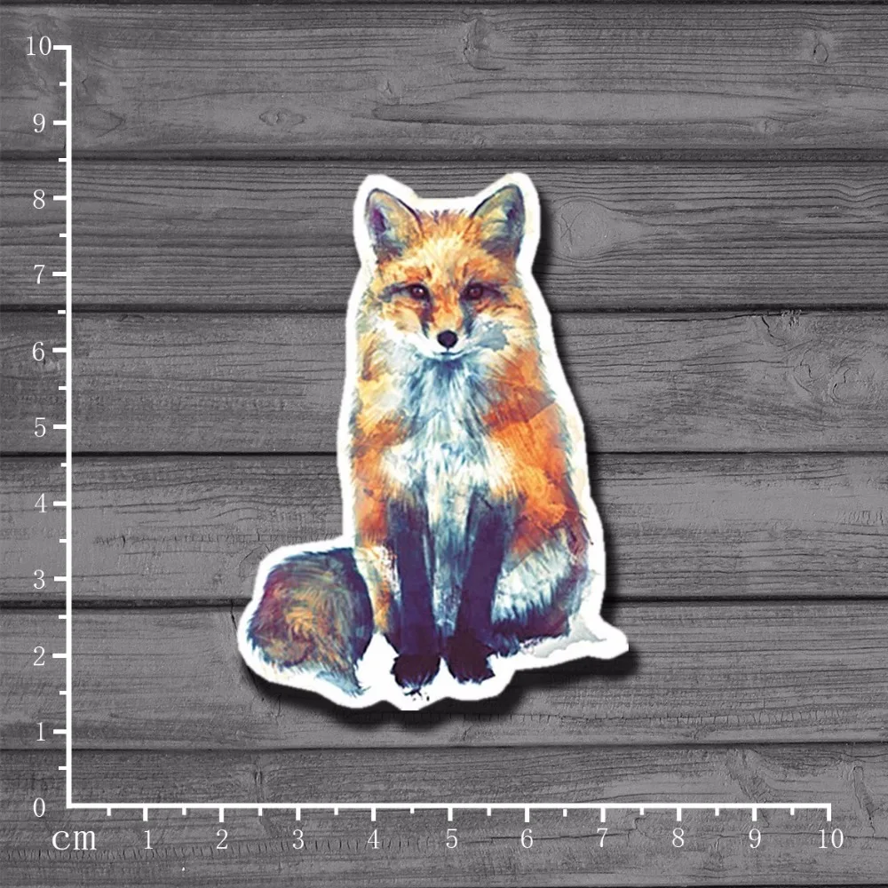 Exclusive Lovely hand painted Fox On Notebook Sticker Car Styling