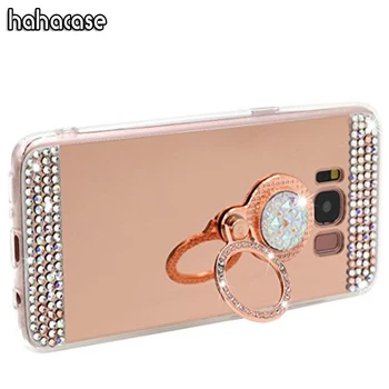 

50pcs Bling Diamond Soft TPU Case For Samsung Galaxy S10 E S9 S8 Plus Note 10 10+ 9 8 A50 A30 M20 M10 Ring Holder Stand Cover