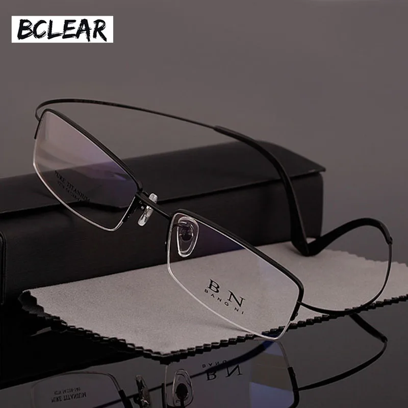 

BCLEAR Men's business pure titanium half frame optical glasses ultralight comfort B Titanium eyeglasses T9279