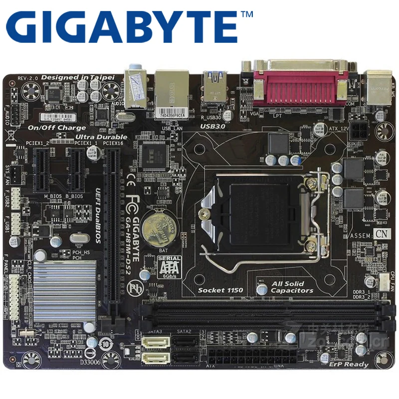 GIGABYTE GA H81M DS2 настольная материнская плата H81 Socket LGA 1150 i3 i5 i7 DDR3 16G Micro ATX UEFI BIOS оригинальная б/у материнская плата|Материнские платы| | АлиЭкспресс