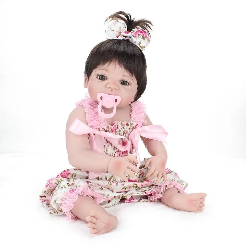 22 дюймов мягкий полный силиконовый винил Reborn baby girl Doll Play House игрушки реалистичные игрушки Bebe Alive Brinquedos Reborn Bonecas