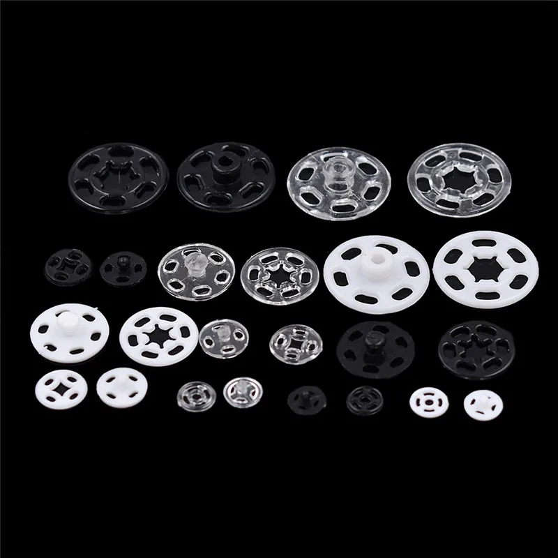 

100pcs Invisible Plastic Snap Buttons Transparent Fasteners Button For Garments Clothing DIY Sewing Crafts Accessories