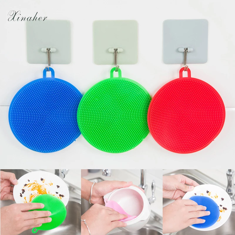 

Magic Cleaning Brushes Soft Silicone Dish Bowl Pot Pan Cleaning Sponges Scouring Pads Cooking Cleaning Tool Kitchen Accessories