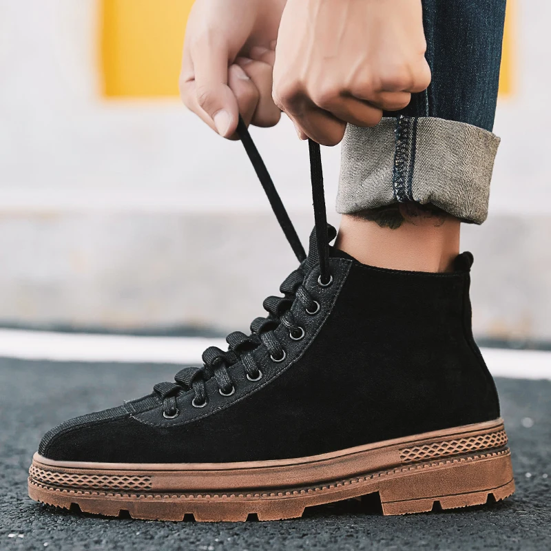 

Men Work Shoes Vintage Handmade Casual Shoes Fashion Sneakers Brand High Quality Lace-up Trend Locomotive Shoes Zapatos Hombre
