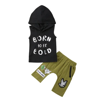 

Pudcoco 0-3Y Cool Infant Baby Boy Girl Hooded Sweatshirt Tracksuit Tops+Pants Baby Summer Clothes set Outfits