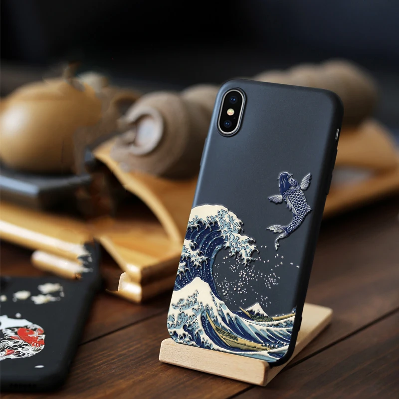 

for iPhone XR XS 10S Max X 8 7 Plus Case 3D Relief Matte Soft Back Cover Case for iPhone X r s 7Plus 8Plus 6 6S CaseWith Strap