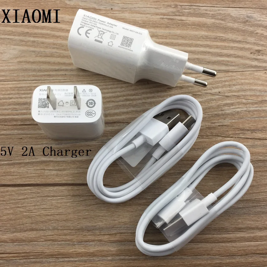 

Original XIAOMI 5V 2A Charger Adapter , Micro USB / Type C Cable For Mi Mix 2 4 4s 5 5s 6 Max NOTE 2 Redmi 3 3S 4 4A Note 4X